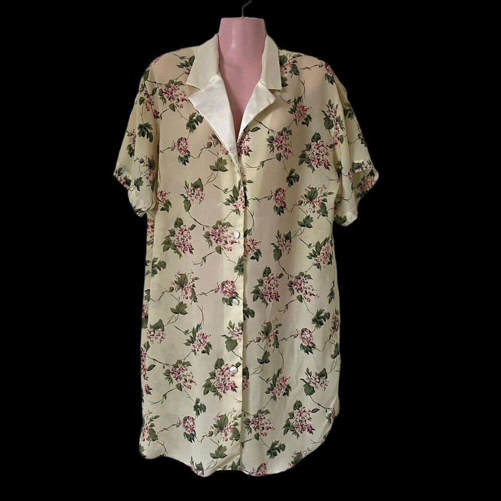 Vintage Barbizon Women's Robe Sleepshirt Large Floral